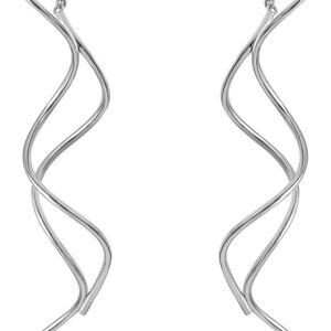 Chic 18k Gold Plated Threader Earring - Modern Twisted Design for Stylish Women